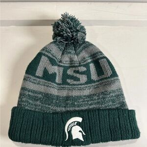 MSU Michigan State Spartans Knit Pom Winter Hat Green Captivating Headwear NCAA